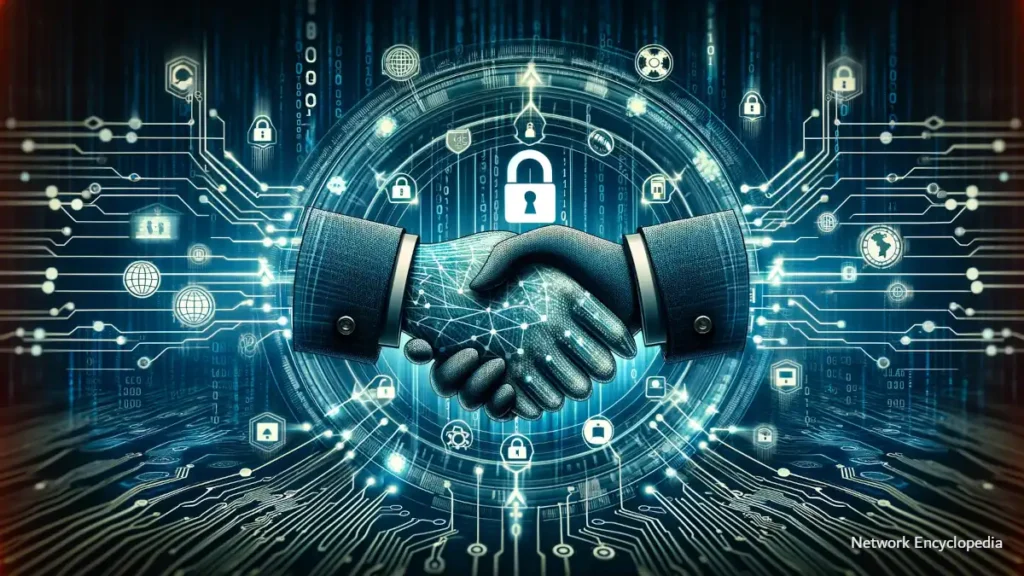 the Challenge Handshake Authentication Protocol (CHAP) within the context of network security, capturing its essence as a secure and encrypted method of authentication.