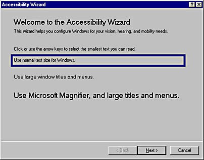 Accessibility Wizard