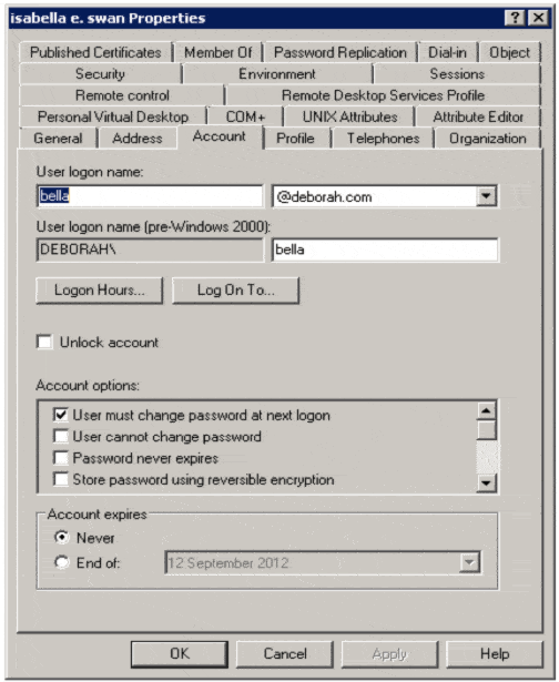 Account in Active Directory