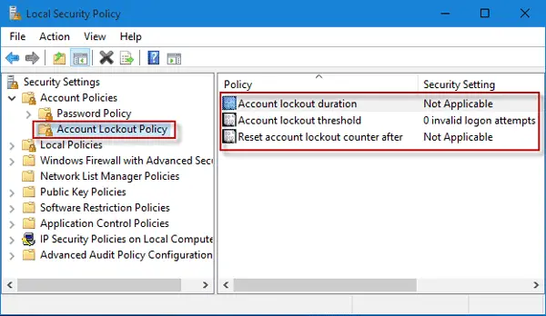 Account Lockout Policy
