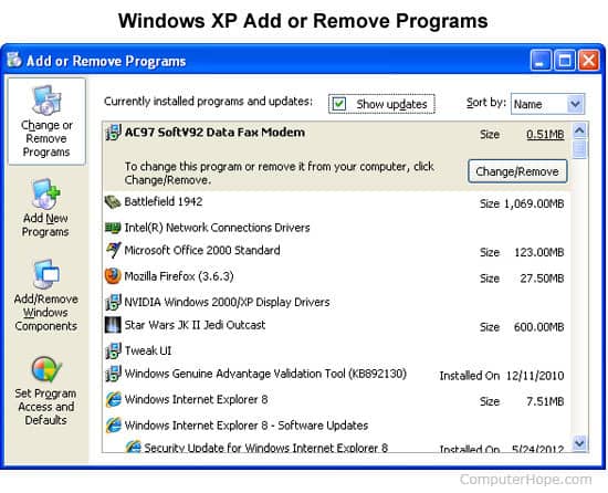 Add/Remove Programs