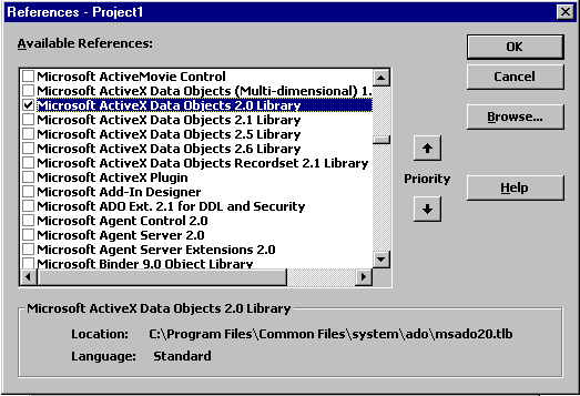 microsoft activex data objects 2.8 library windows 7