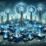 Cell in Wireless Communication - The image, with its network of interconnected cell towers and overlapping coverage areas, effectively captures the essence of cellular network connectivity. he varying sizes of the towers and the visual elements of connectivity convey the dynamic and sophisticated nature of wireless communication.