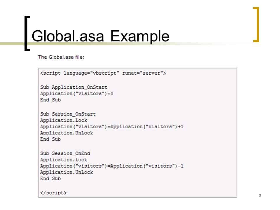 Global.asa file example