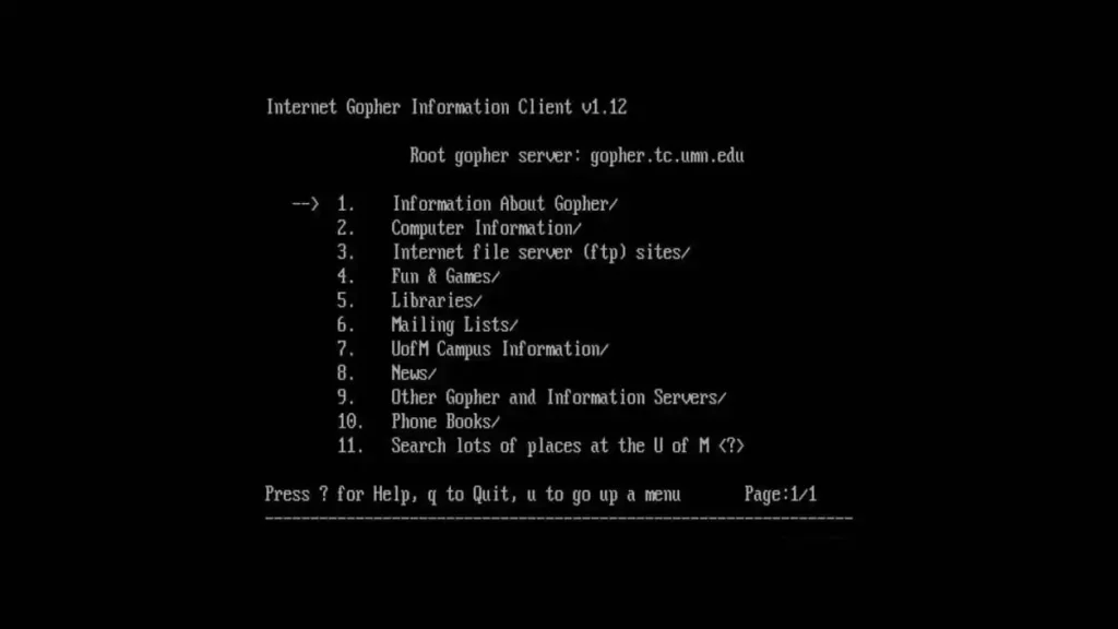 Gopher - Internet Gopher Information Client