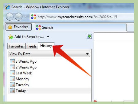 History (folder) in Internet Explorer