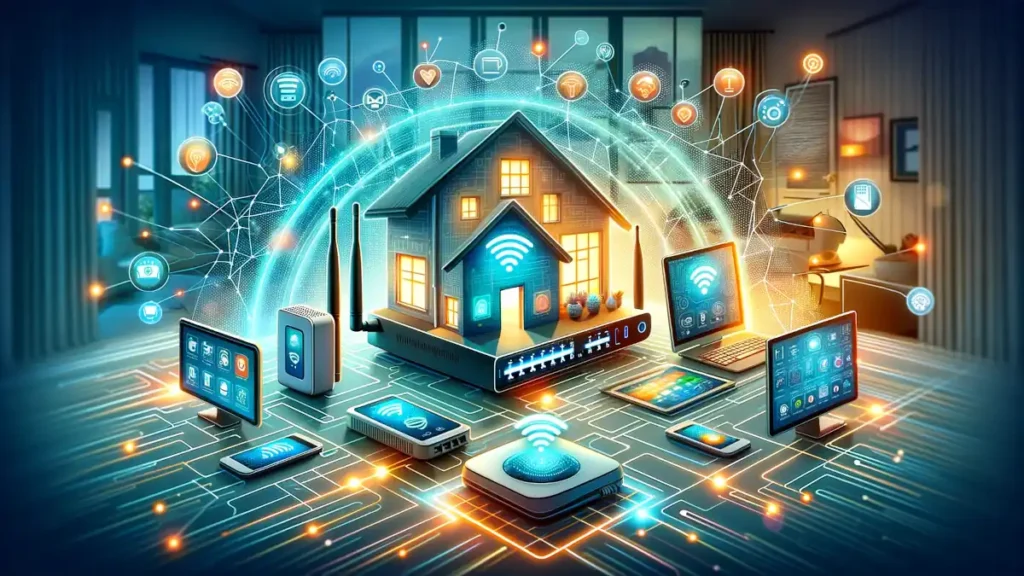 Home Area Network (conceptual image capturing the interconnected technology within a modern home environment)