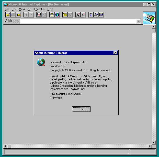 Microsoft Internet Explorer v1.5