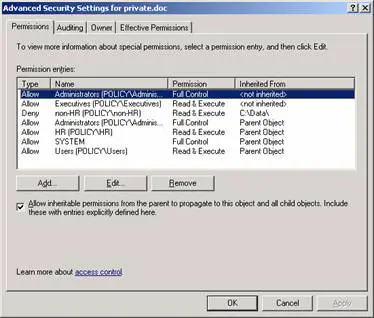 NTFS permissions in Windows NT
