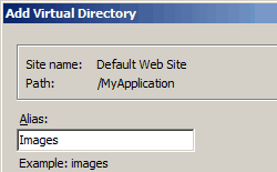 Creating a new Virtual Directory