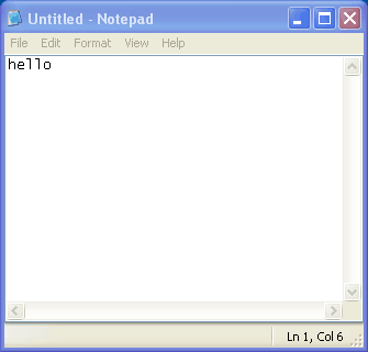 Windows Notepad - ASCII File example