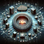 Data Source Name (DSN): a central node in the network of database management and programming, highlighting its role in connecting various devices and systems to databases.