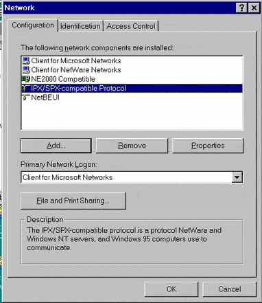 IPX/SPX – Compatible Protocol