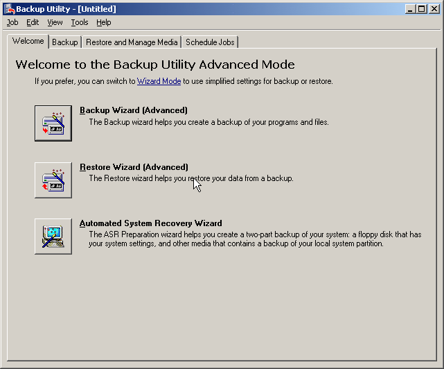 Backup Utility (Windows NT Backup)