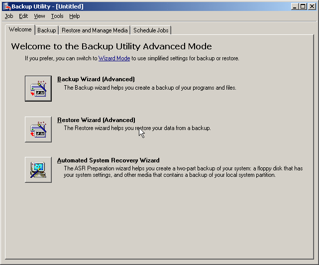 Windows NT Backup