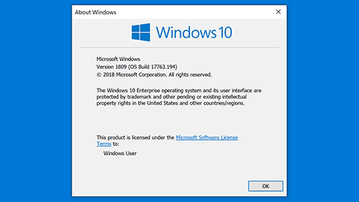 Click on Microsoft Software License Terms to open the End-User License Agreement