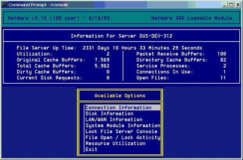 novell netware special features