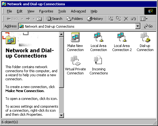 Network and Dial-up Connections