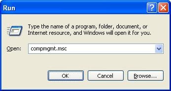 Running Computer Management - compmgmt.msc