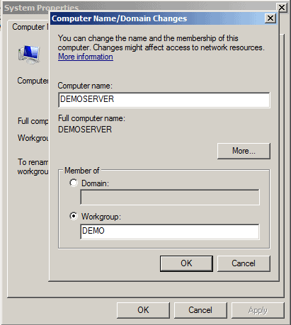 Domain or Workgroup - Security - Network of Computers classification